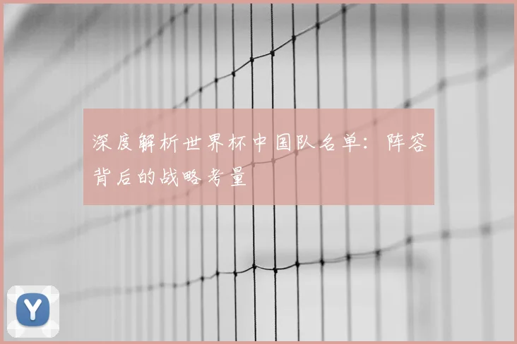深度解析世界杯中国队名单：阵容背后的战略考量